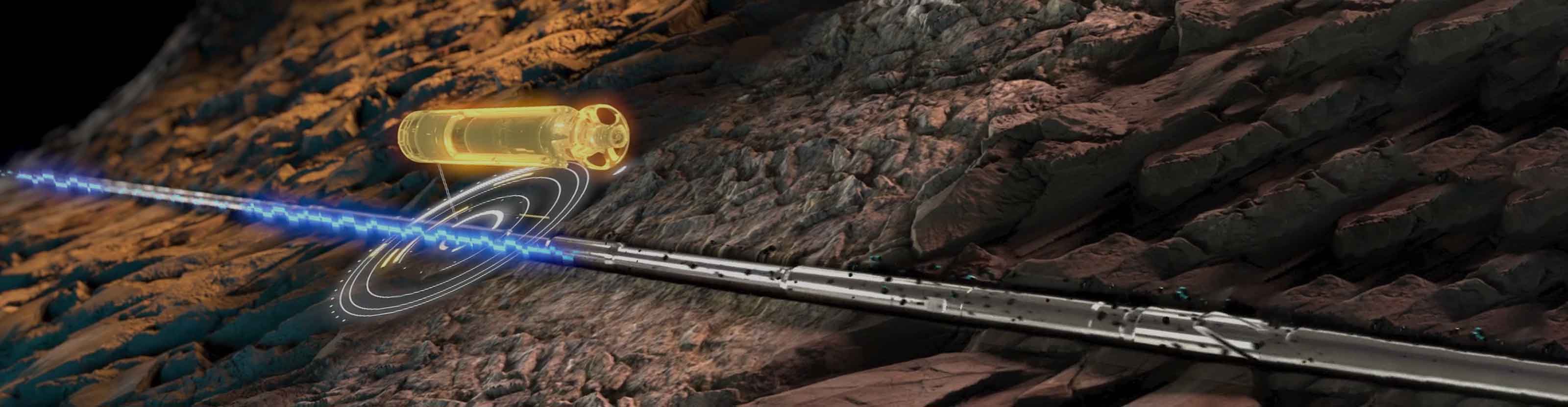 Digital render of the xBolt G2 drilling through rock formation