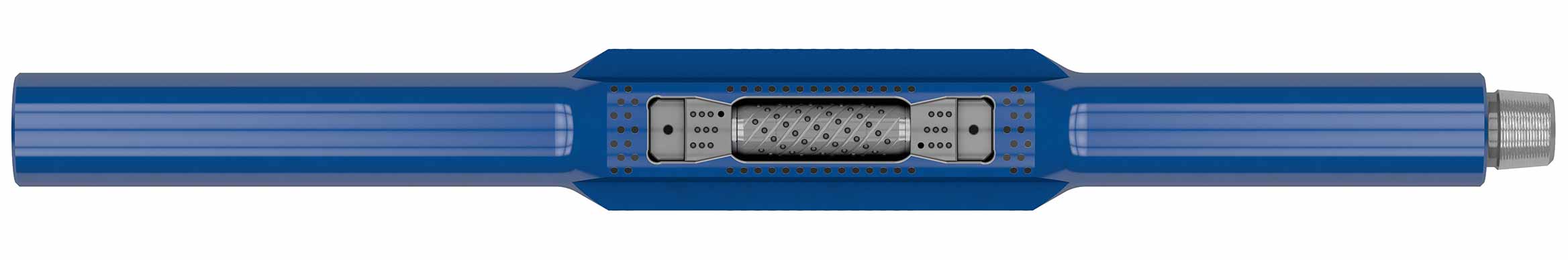 Illustration of the OnGauge torque-reduction sealed-bearing roller reamer.