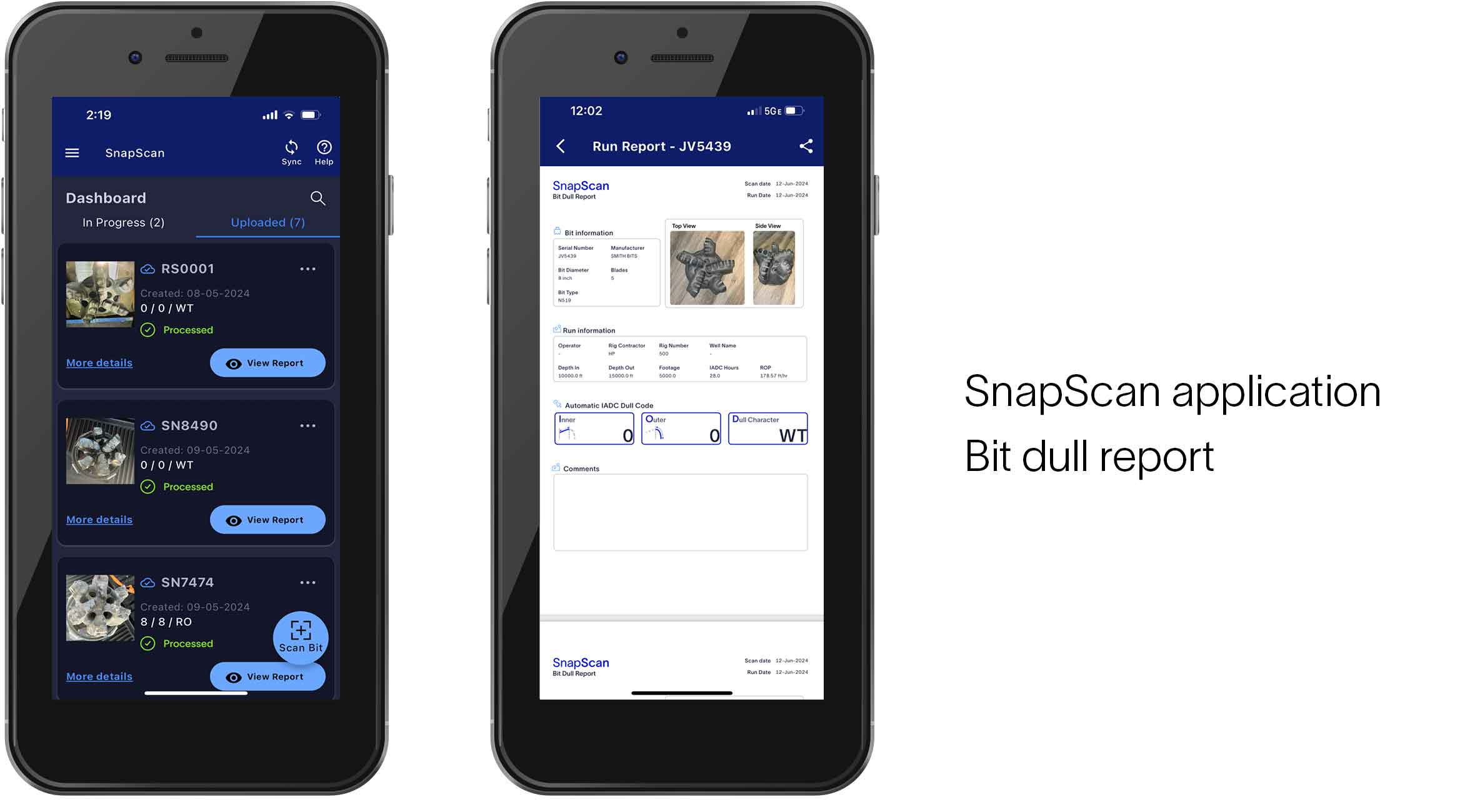 Screen shot of the SpanScan application on a mobile device