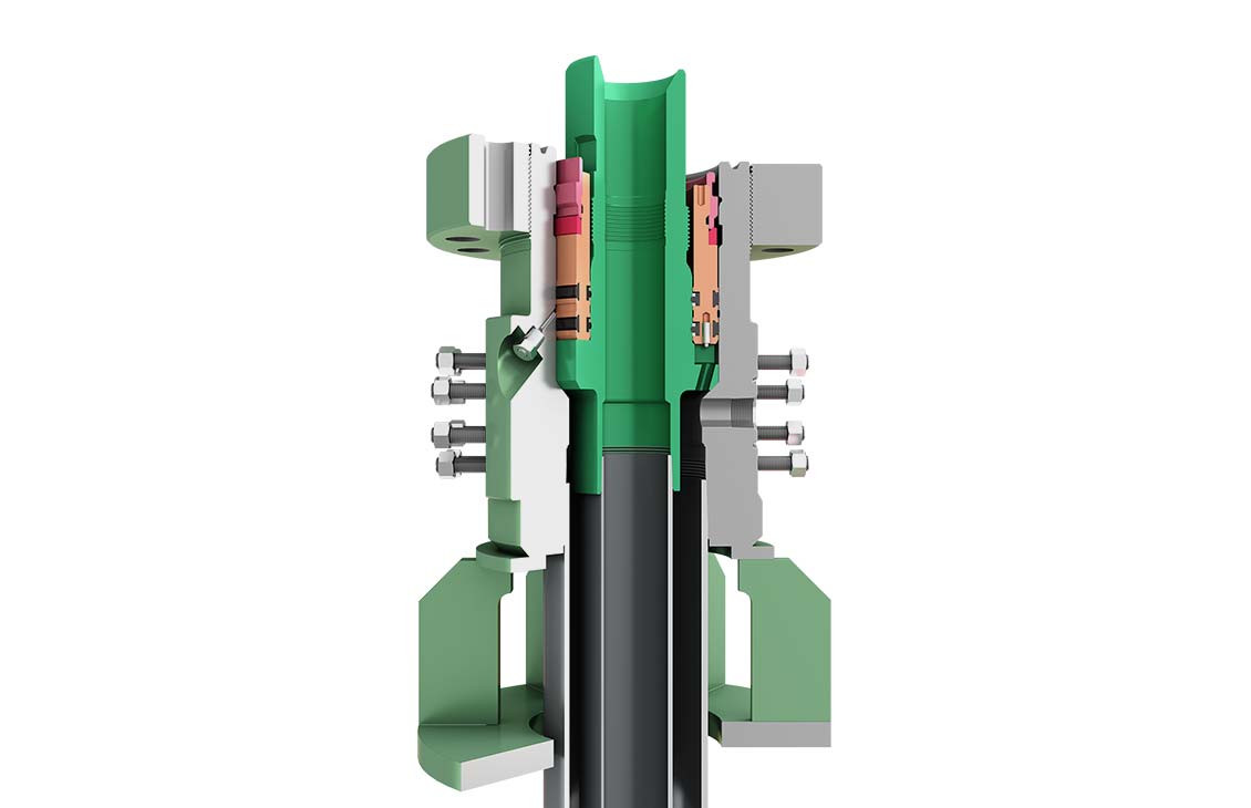 Cross section illustration of the TS-S wellhead system