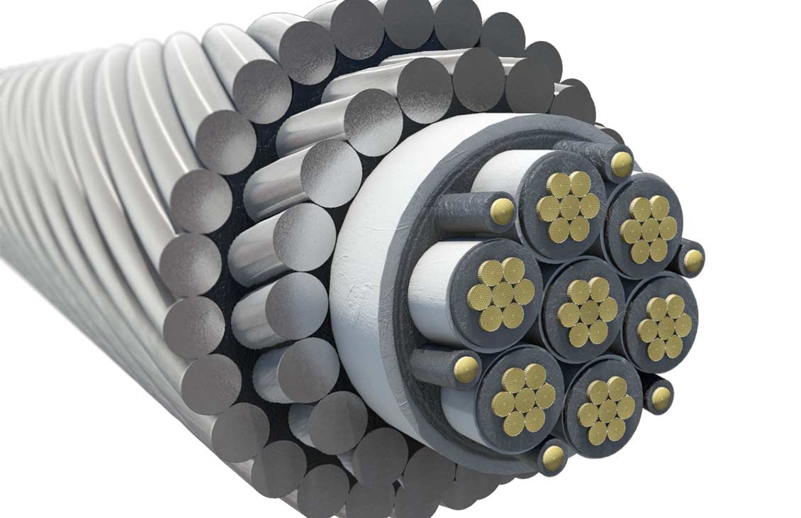 TuffLINE cable cutaway showing the individual cable strands.