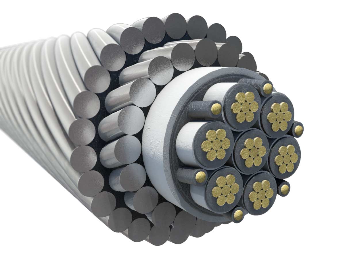 TuffLINE cable cutaway showing the individual cable strands.