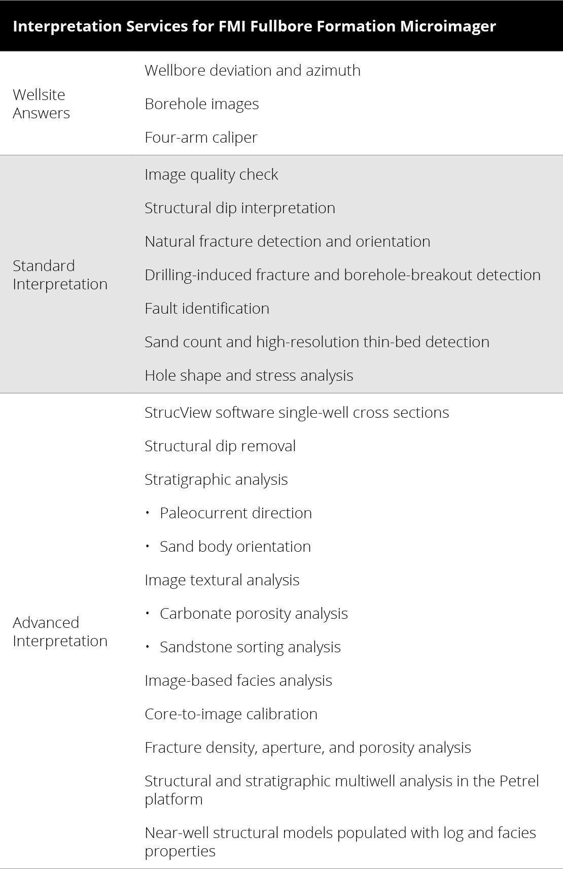 FMI Fullbore Formation Microimager - Well Logging | SLB