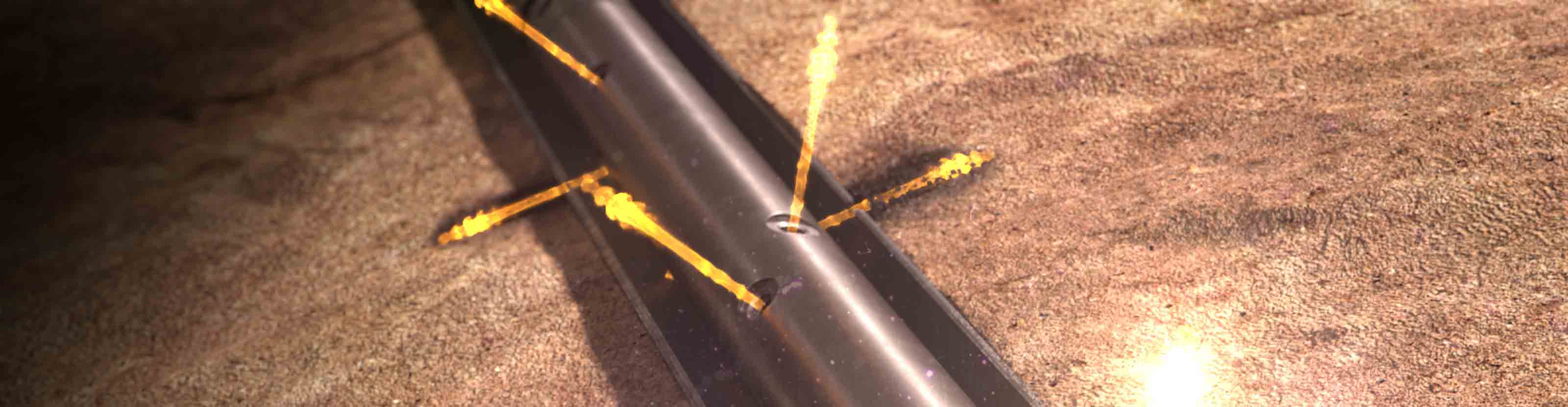 Wireline perforating inside a formation.