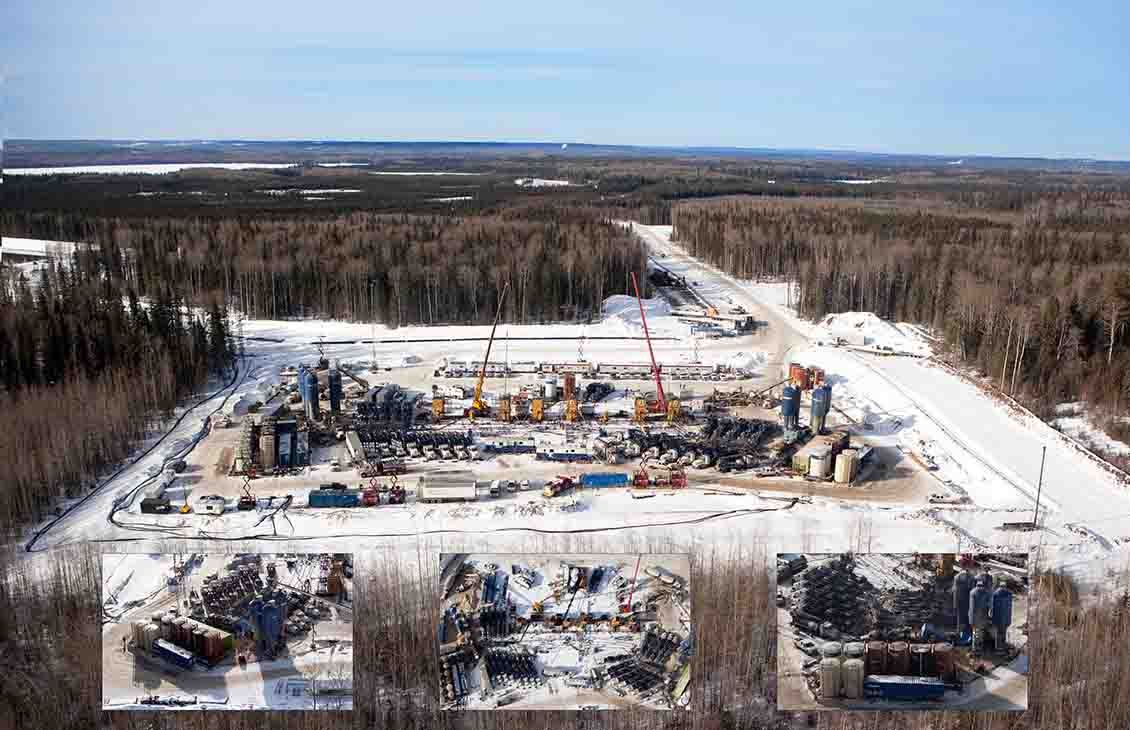 Aerial shot of Canada oil and gas operation.