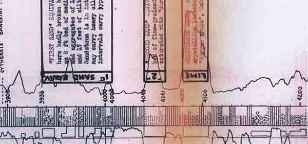 Old wireline log from Kuwait, 1930s.