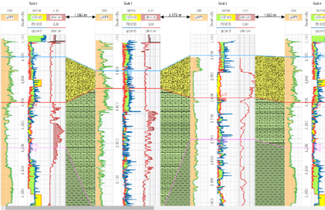 Multi well correlation display