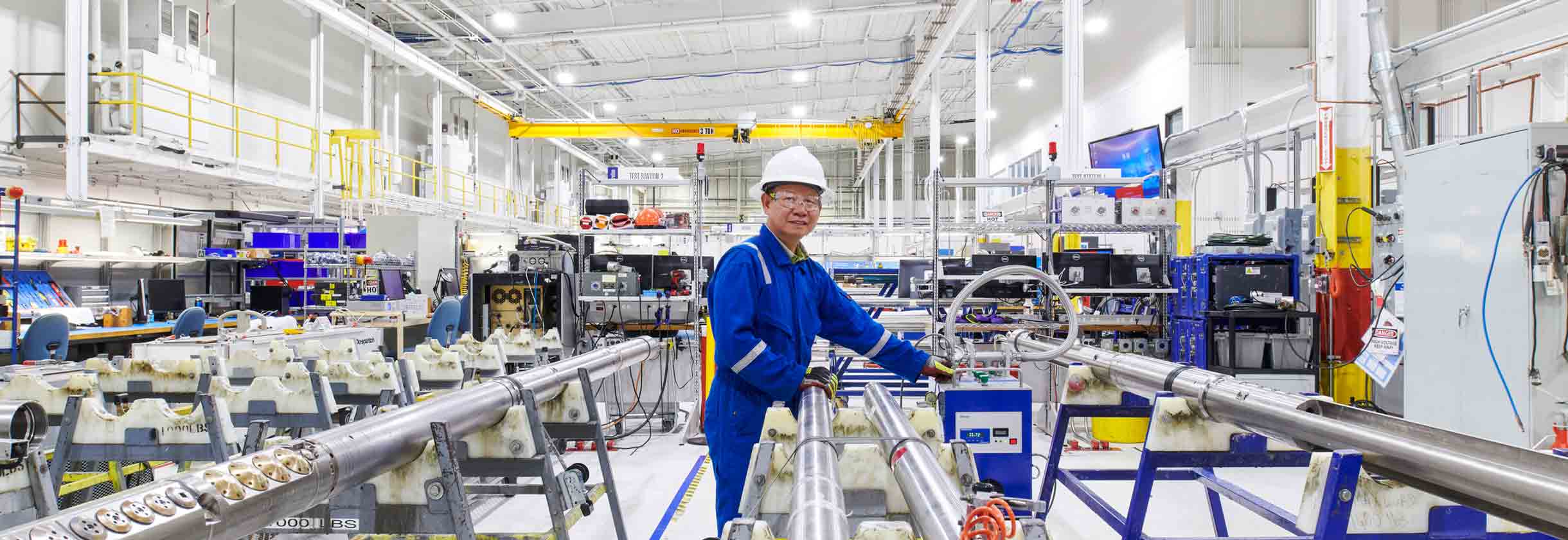 Senior male working in a manufacturing facility