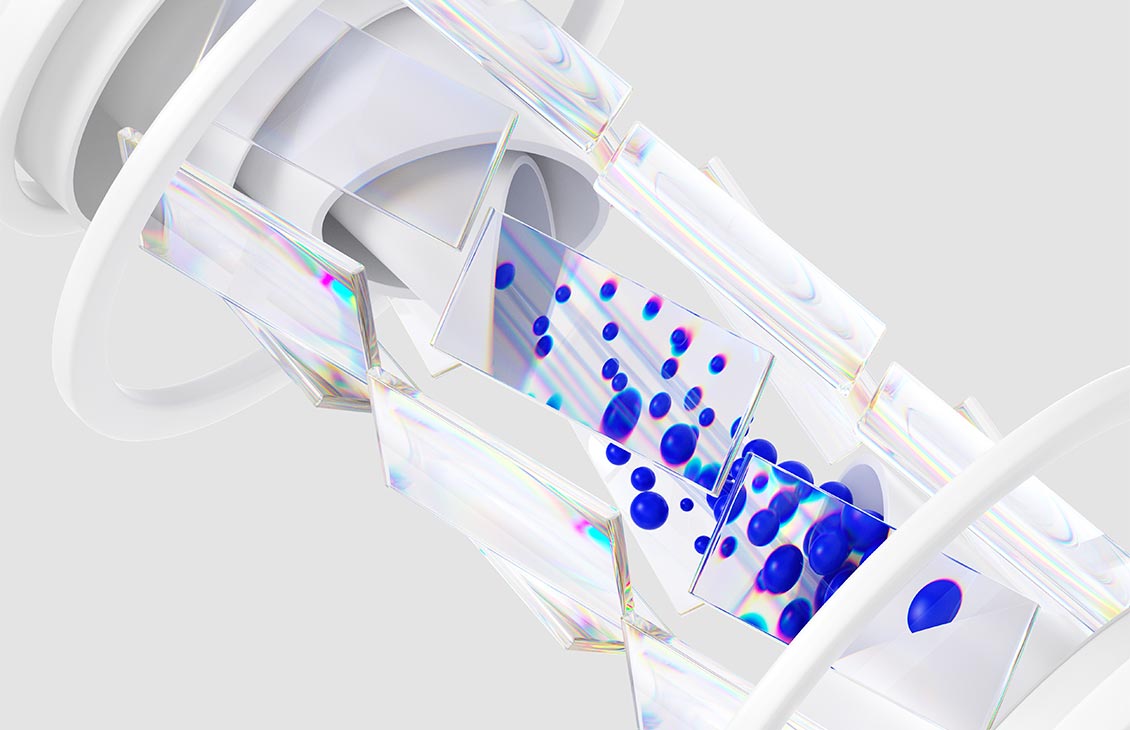 SLB Brand art - abstract blue bubbles