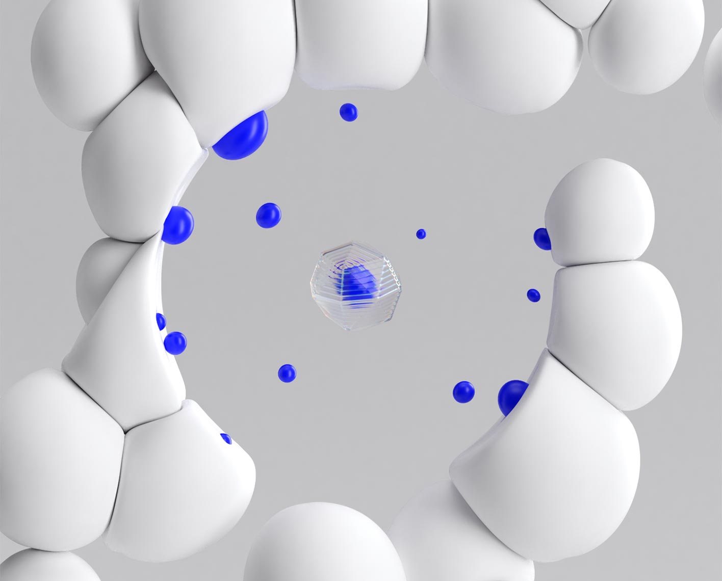 Hydrogen SLB brand art abstract render of the inside of hydrogen tank