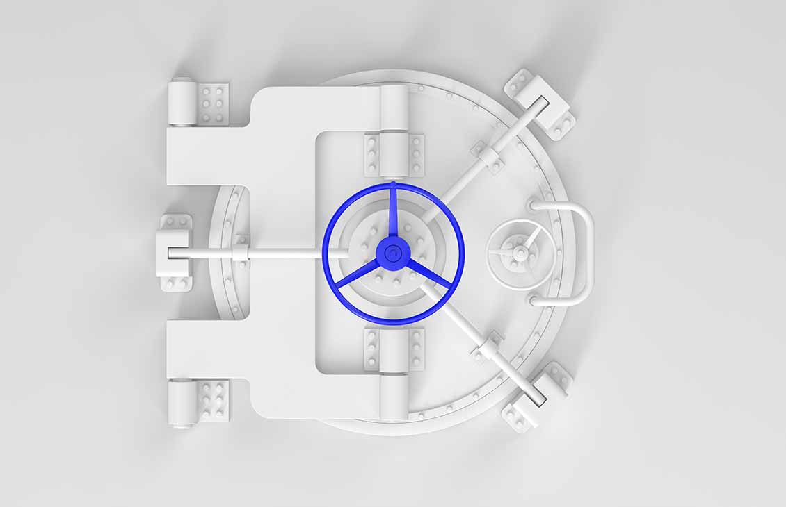 Artwork shows top view of a white cover with blue handwheel, depicting a sealed decommissioned well.