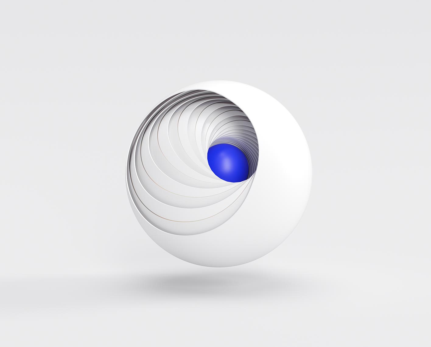 SLB-style render of a sphere showing layers and a blue center