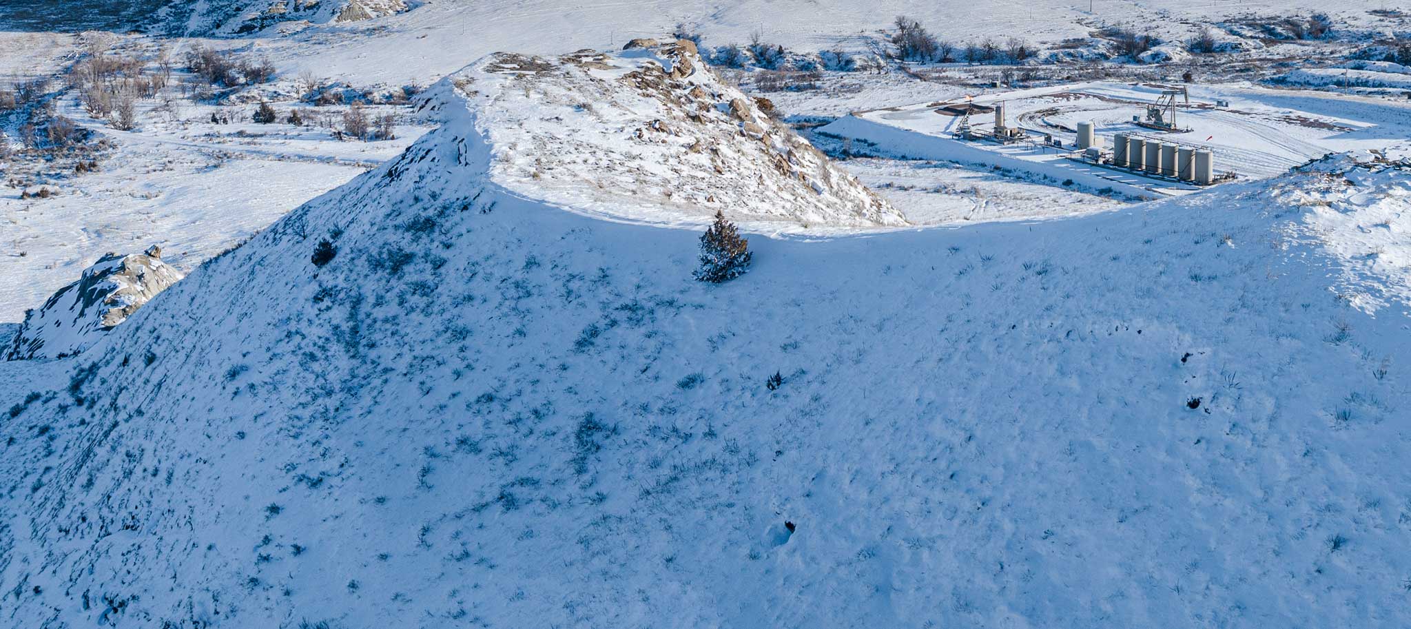 Snow on hills