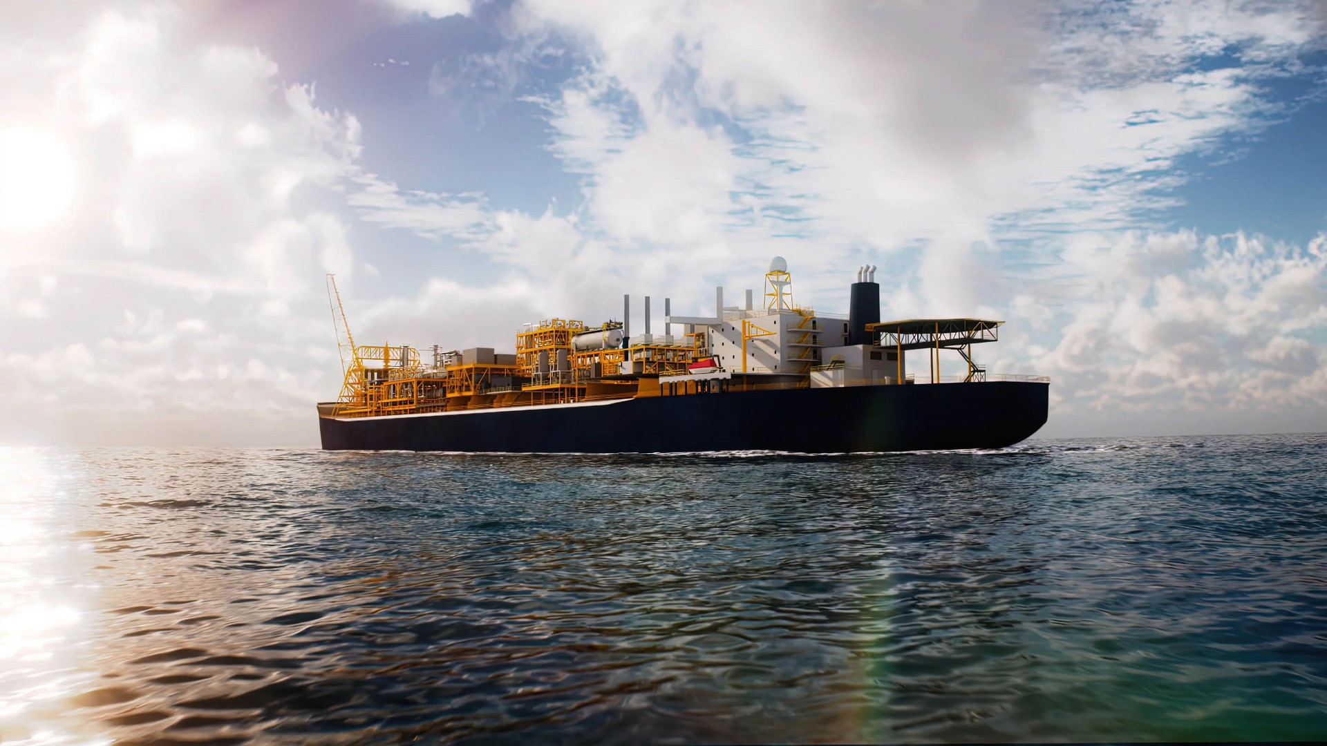 Cargo ship on water
