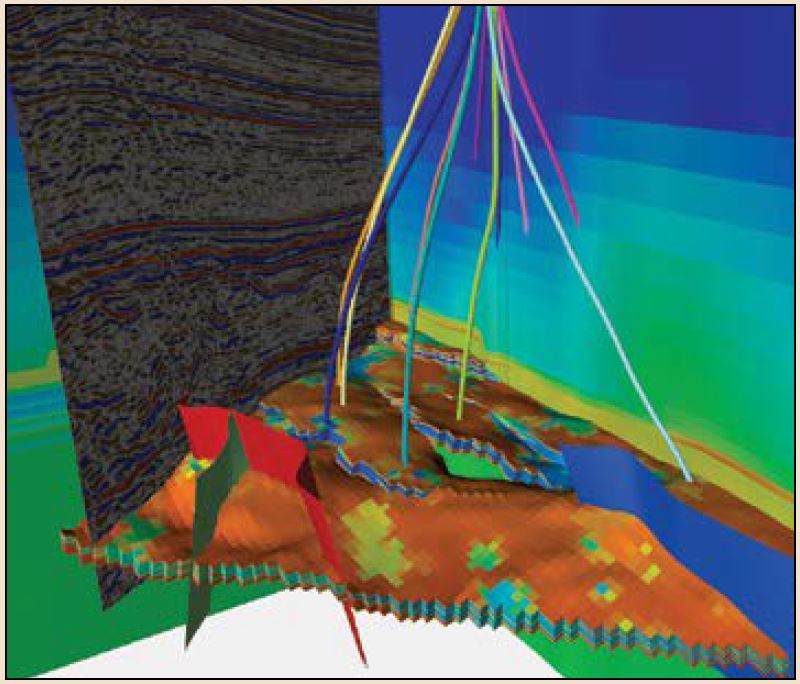 A laboratory model shows bedding plane failure in a hole drilled parallel to bedding in a fissile shale.