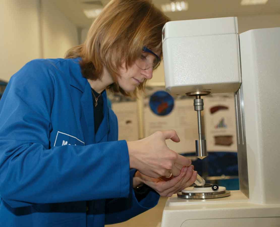 Laboratory worker testing fluids