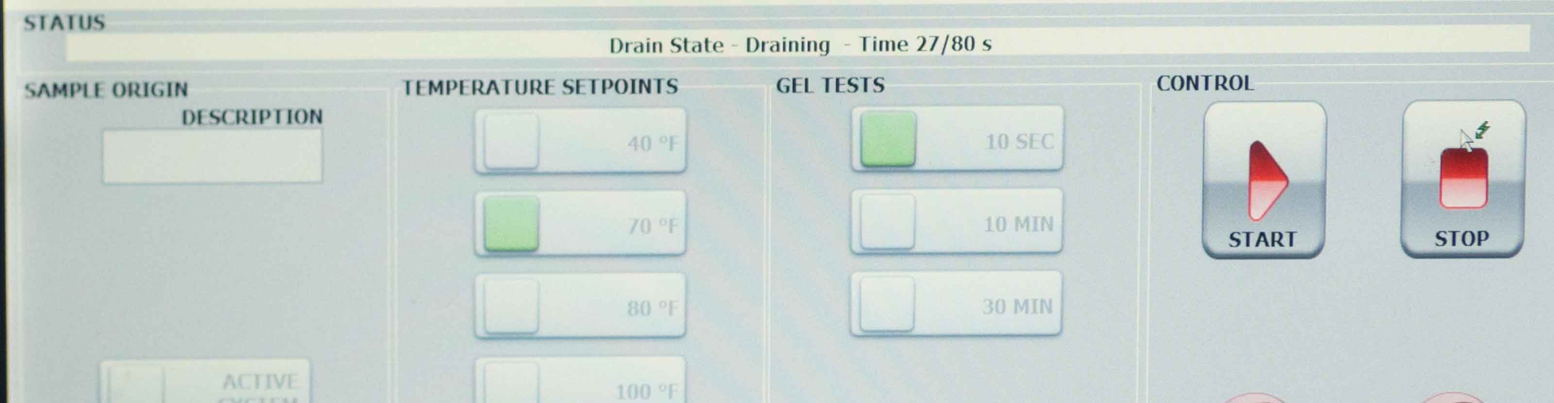 computer screen with rheological tests displayed