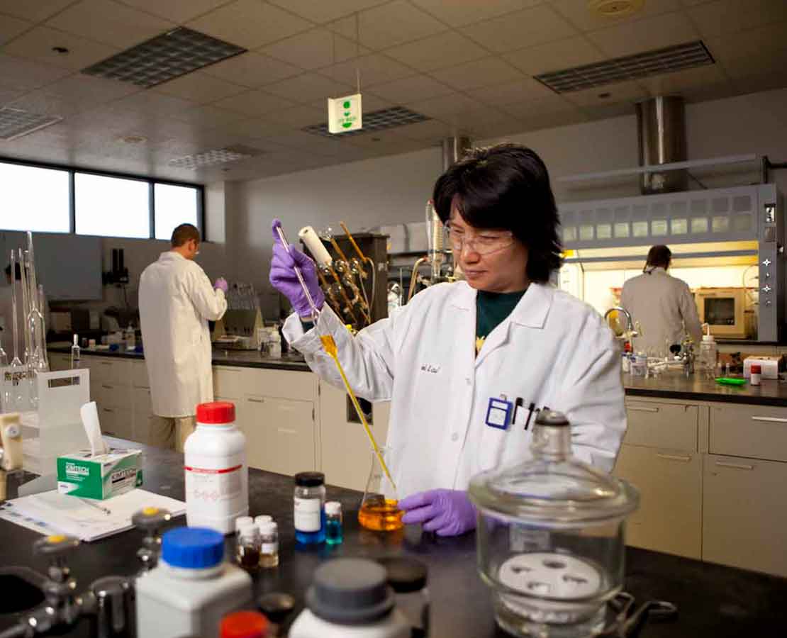 Testing liquids in laboratory