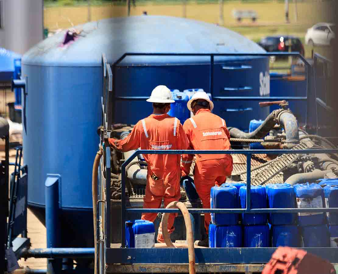Workers on well site