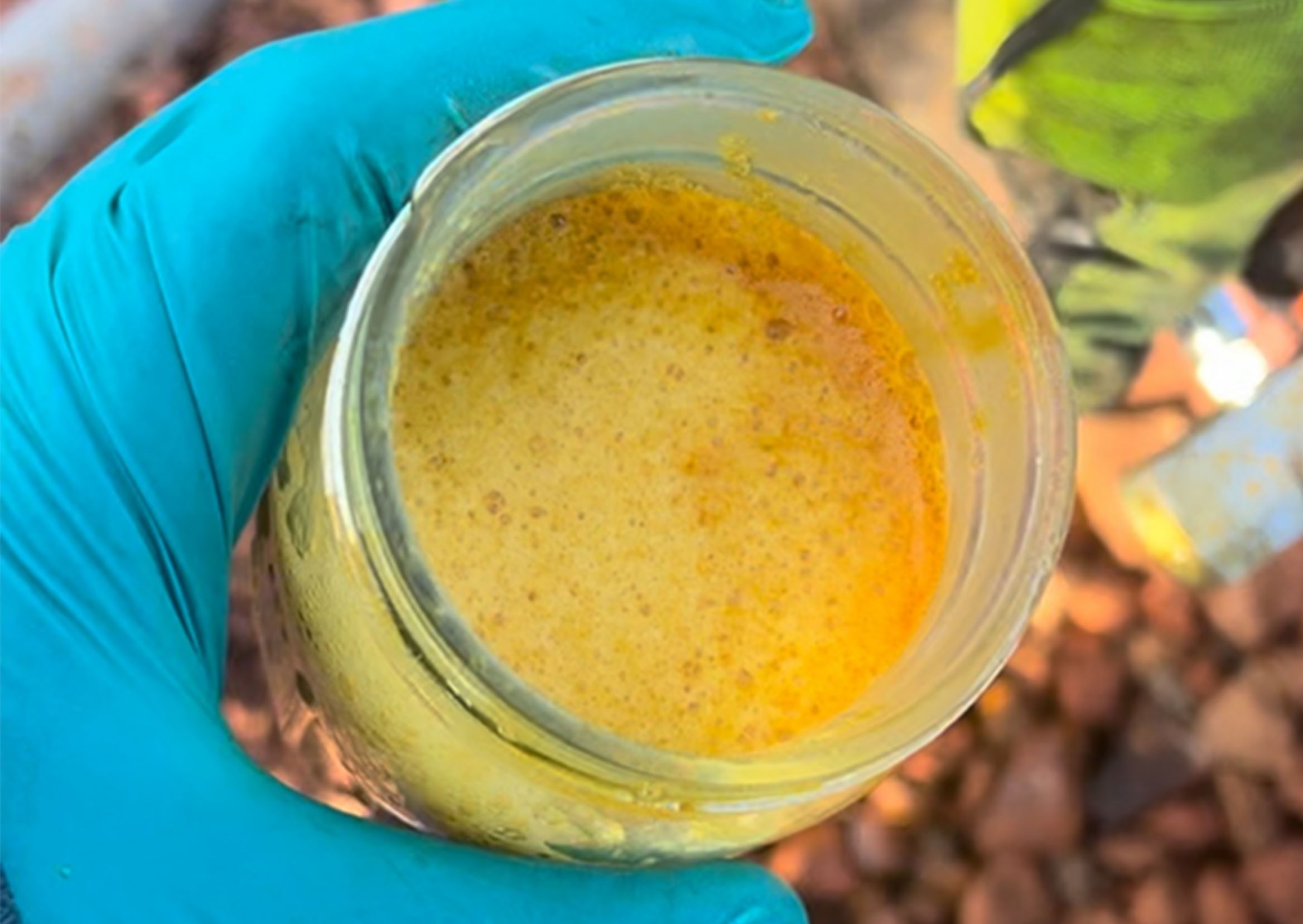 An oil sample containing the stubborn polymer-based foam was collected on site in the Bakken. 