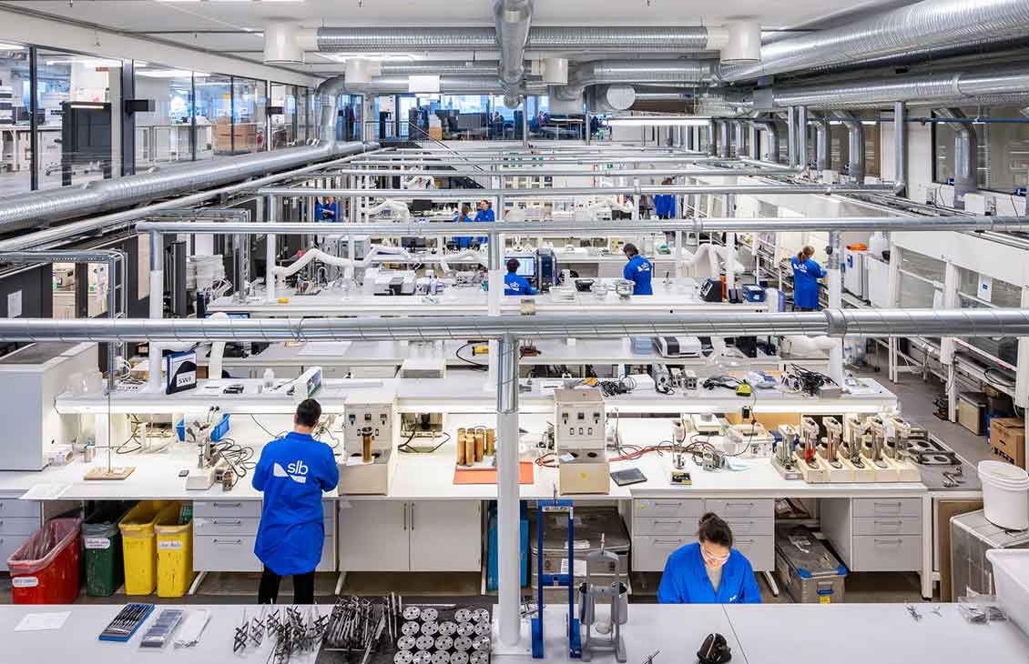 Interior of an SLB production chemicals laboratory.