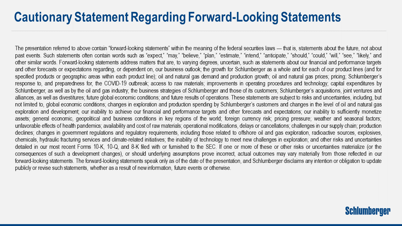 Le Peuch Interview Comments at Scotia Howard Weil Energy Conference 2020