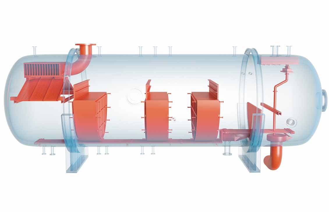 Compact three-phase separators