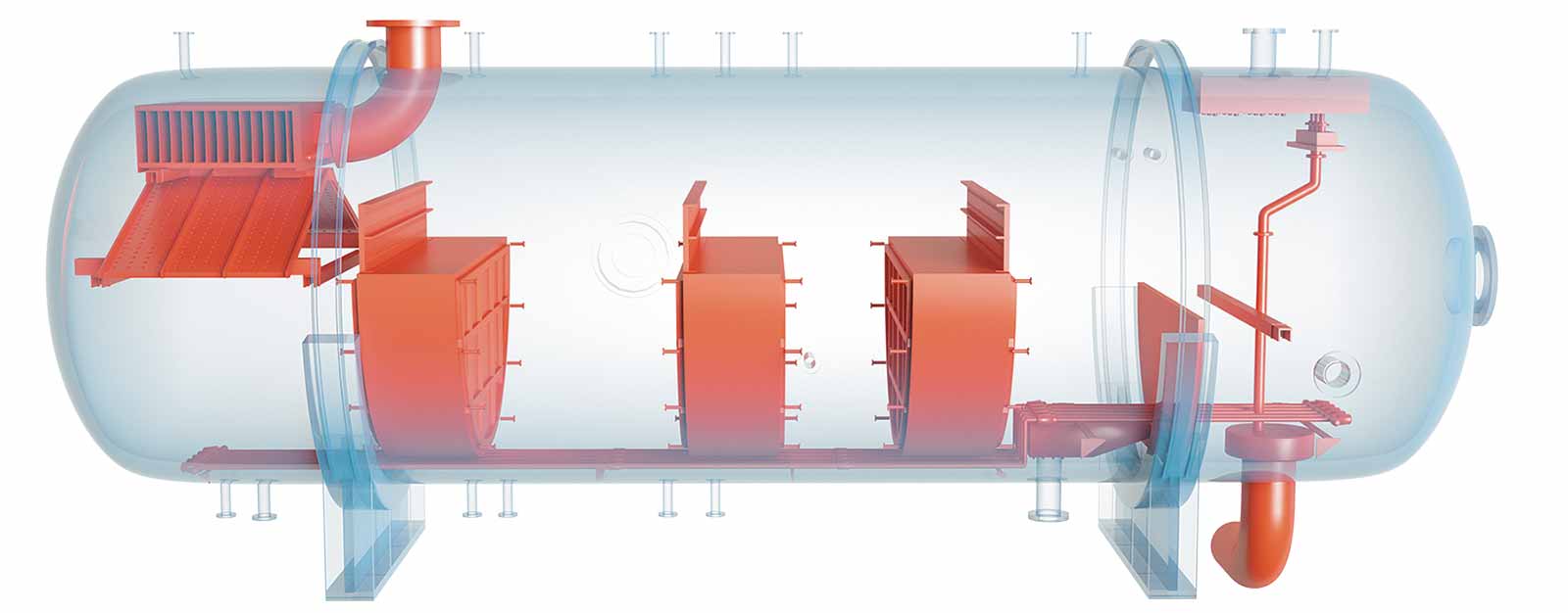 Compact three-phase separator
