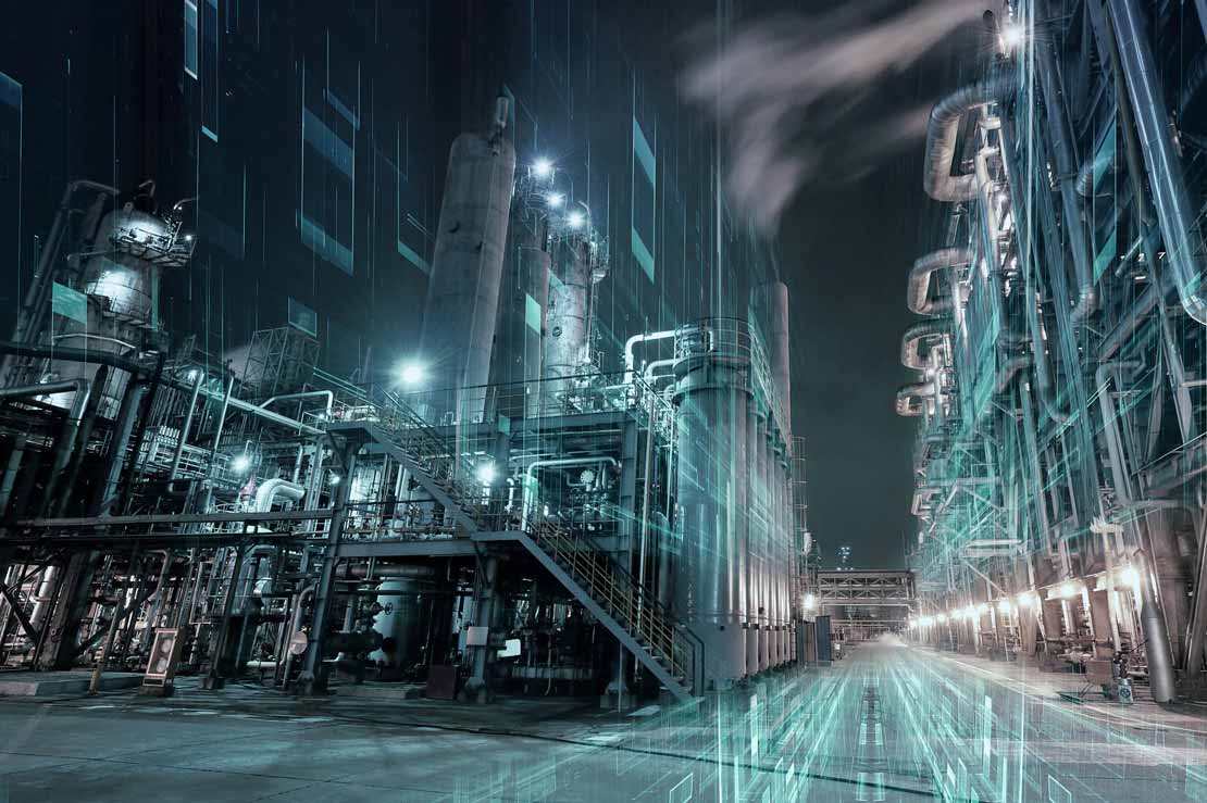 Production facility with a digital overlay