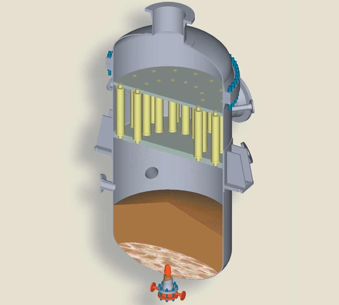 MOZLEY FLUIDIZER system installed on a vertical desander
