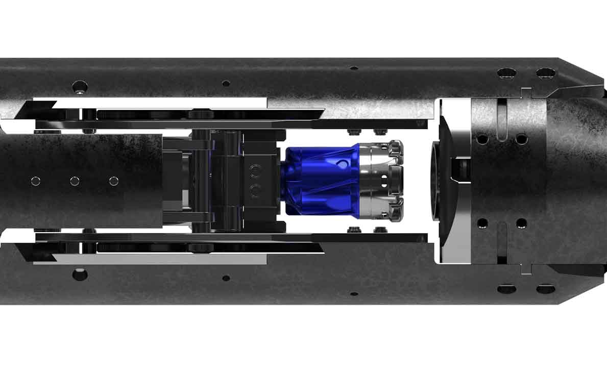 3D render of the side view os SureRock sidewall coring focusing on the cutter.