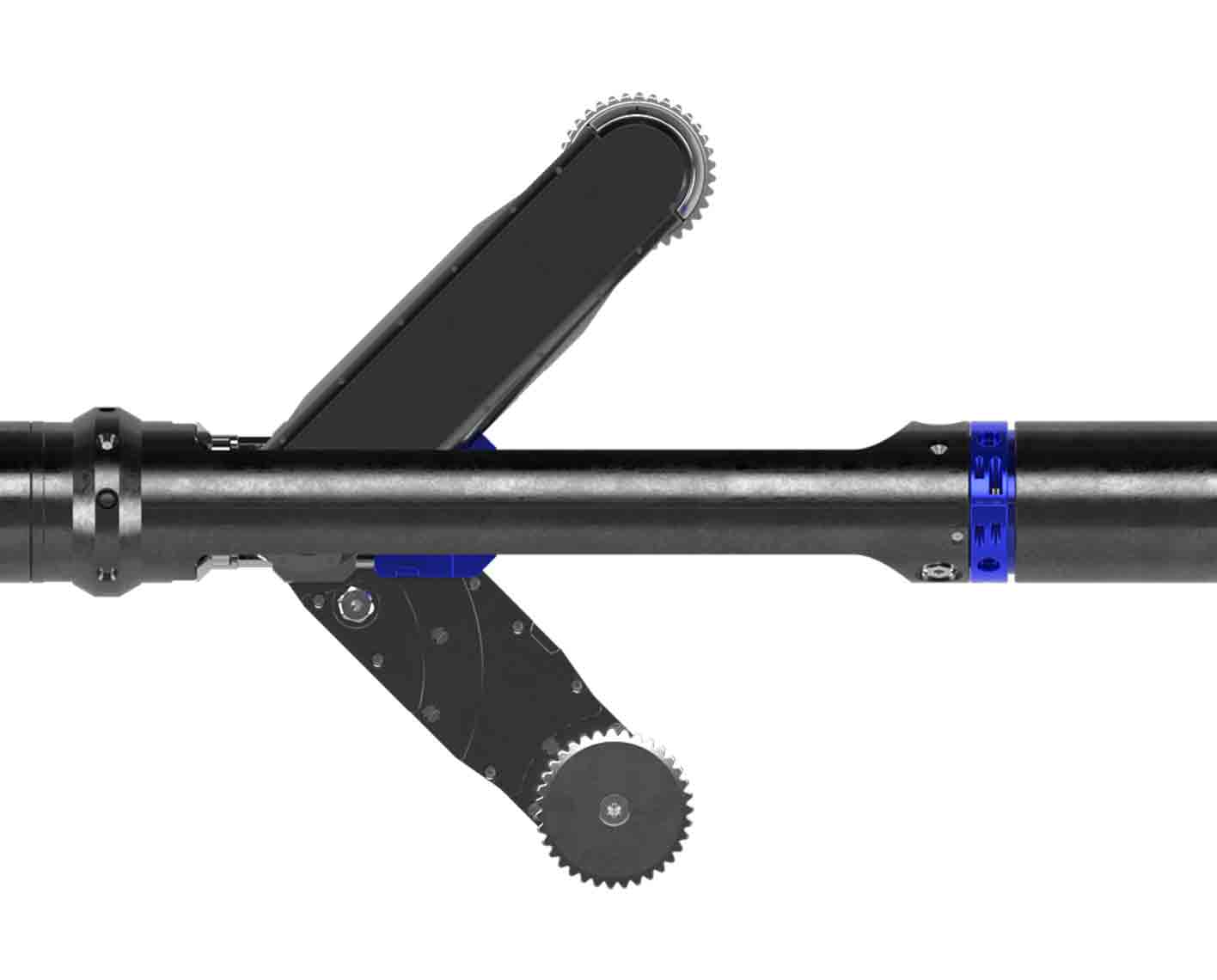 3D renders of the TUffTRAC wireline tractor and the MaxTRAC reciprocating wireline tractor