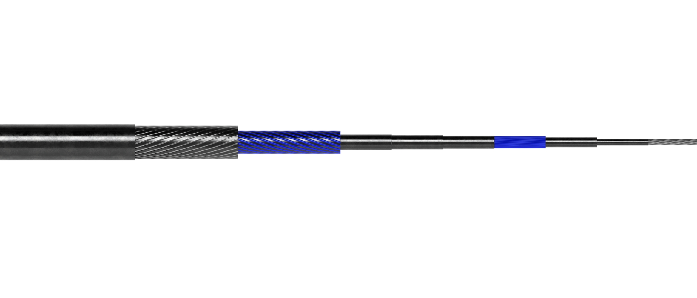 3D render of the StreamLine iX extreme-performance polymer-locked wireline cable.