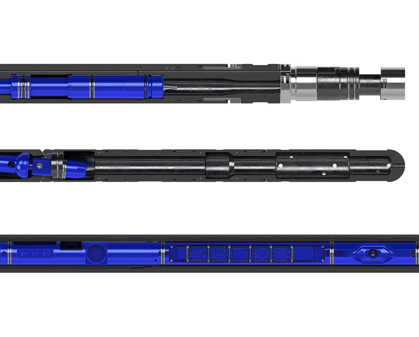 Close up 3D renders of the ExaCT D&I module and eMLT module. 