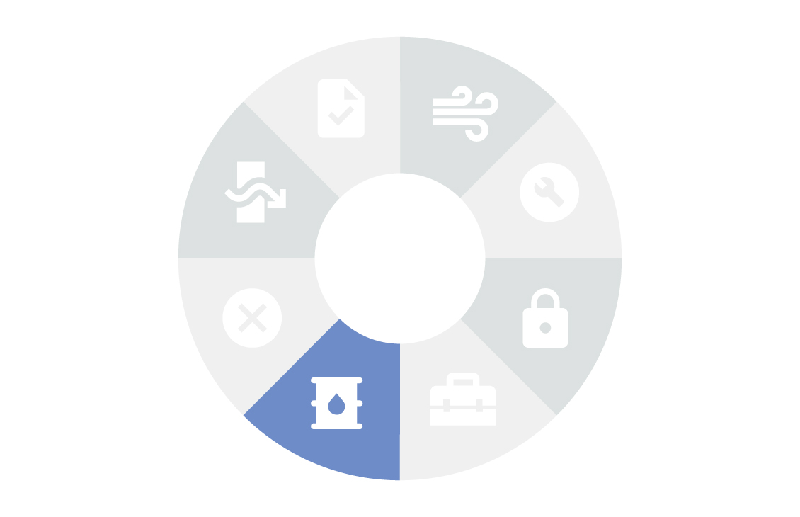 Icon graphic of production enhancement production restoration solution