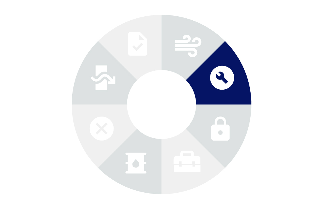 Icon graphic of production enhancement sand remediation solution