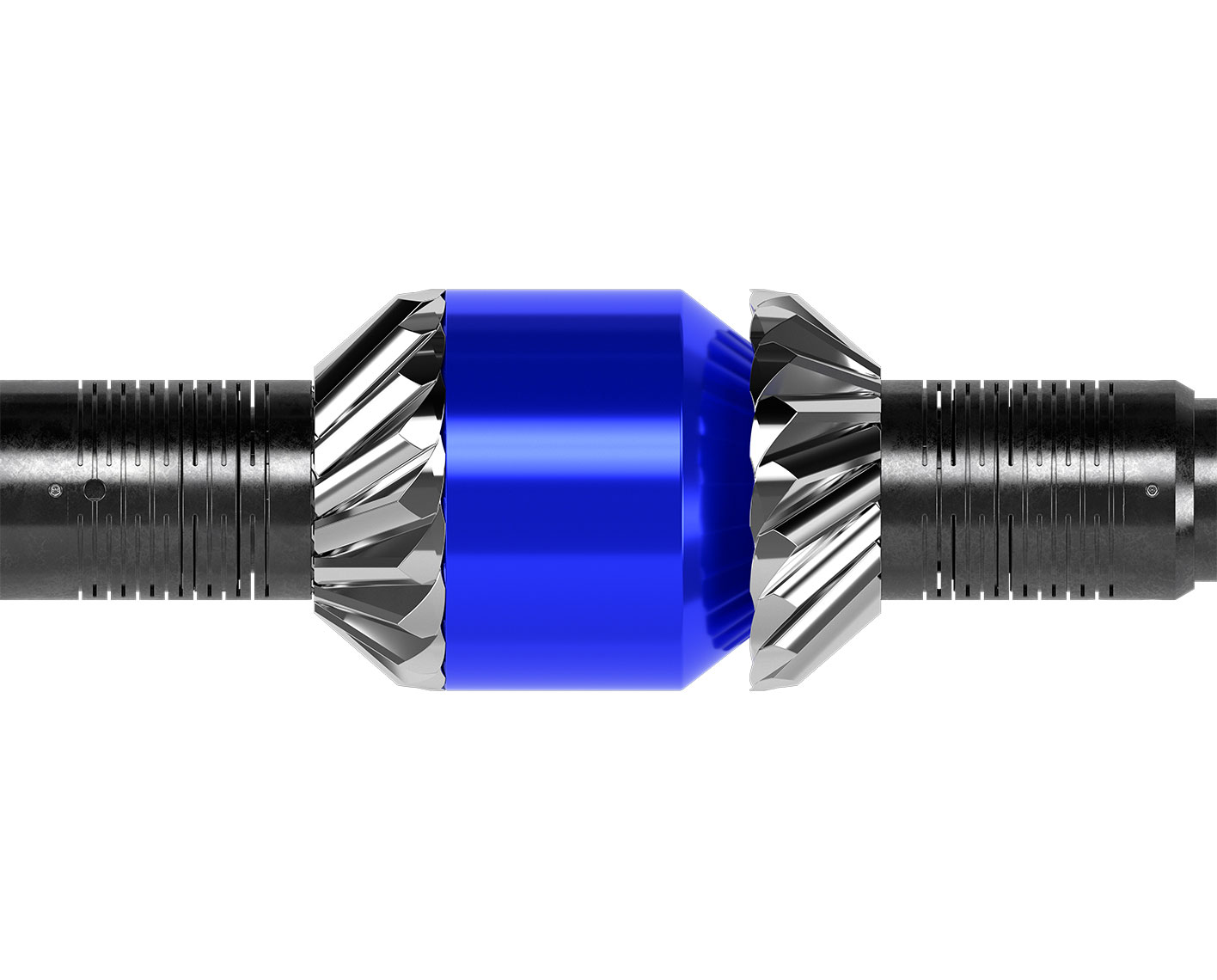 3D close-up illustration of the Hi-Ex retrievable bridge plug in its expanded state.