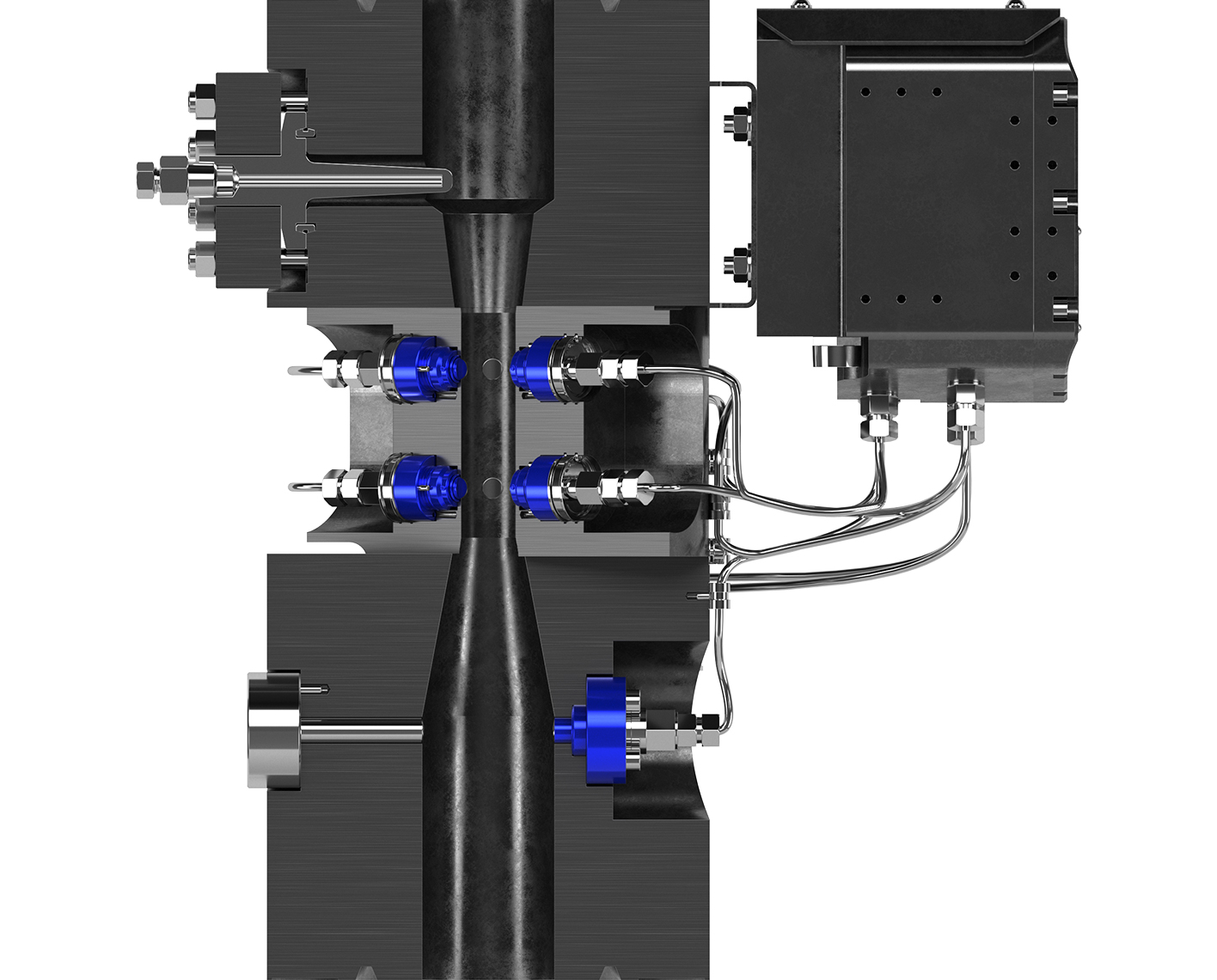 Vx Wave microwave multiphase flowmeter 3D Render of Vx Wave microwave multiphase flowmeter.