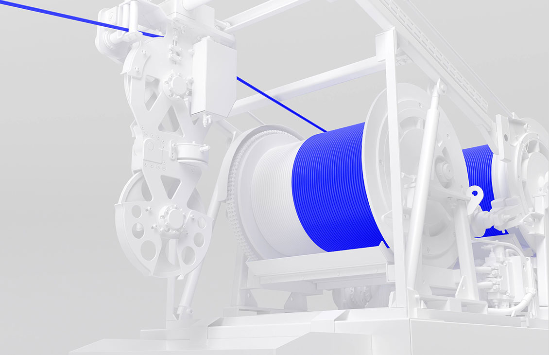 3D illustration of slickline and wireline unit.
