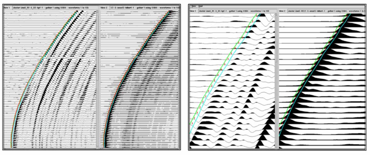 Example of three-component time picking.