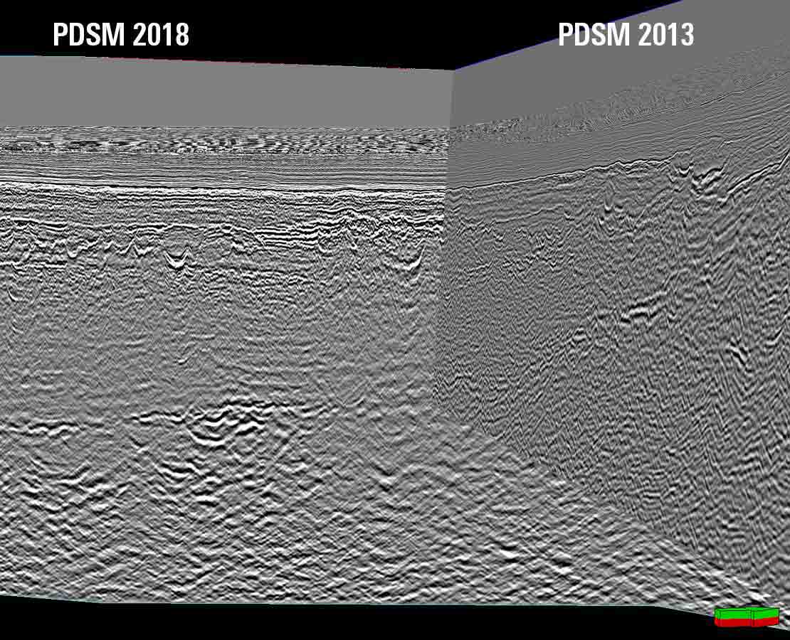 Newly acquired 2018 seismic data and reprocessed 2013 seismic data of Mannar Basin