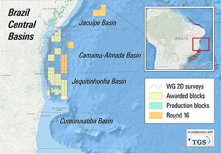 Brazil 16th bid round central margin 