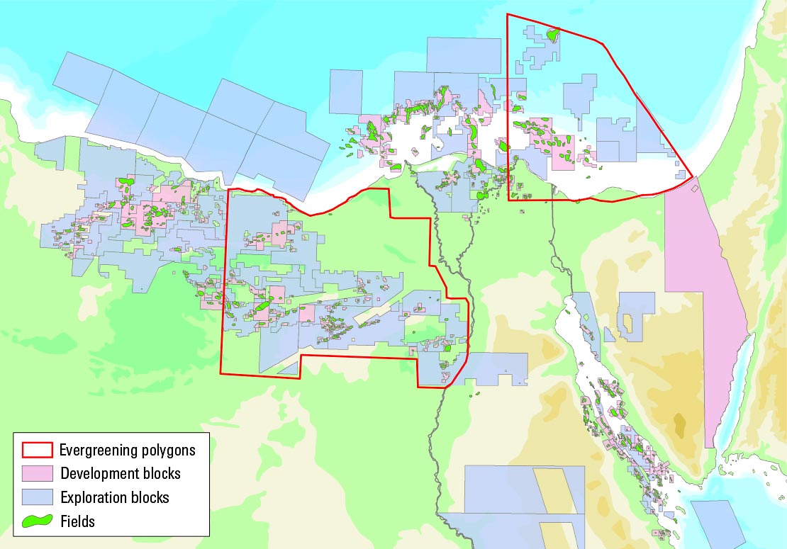 Evergreened data for the Egypt 2021 virtual bid round.
