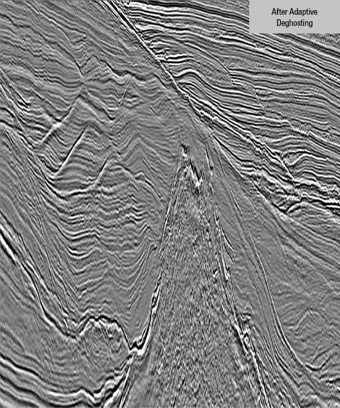 Seismic data after adaptive deghosting