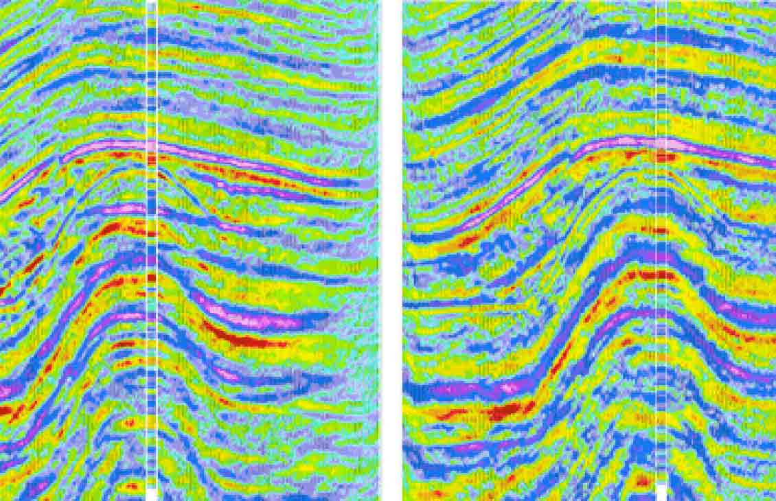 Seismic sections and acoustic impedance inversions examples after multiple attenuation with 3D GSMP general surface multiple prediction and XIMP