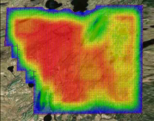 Example of Omni 3D software layout for survey planning.