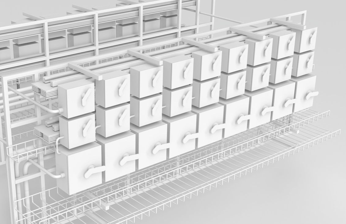 A 3D rendering of data centers