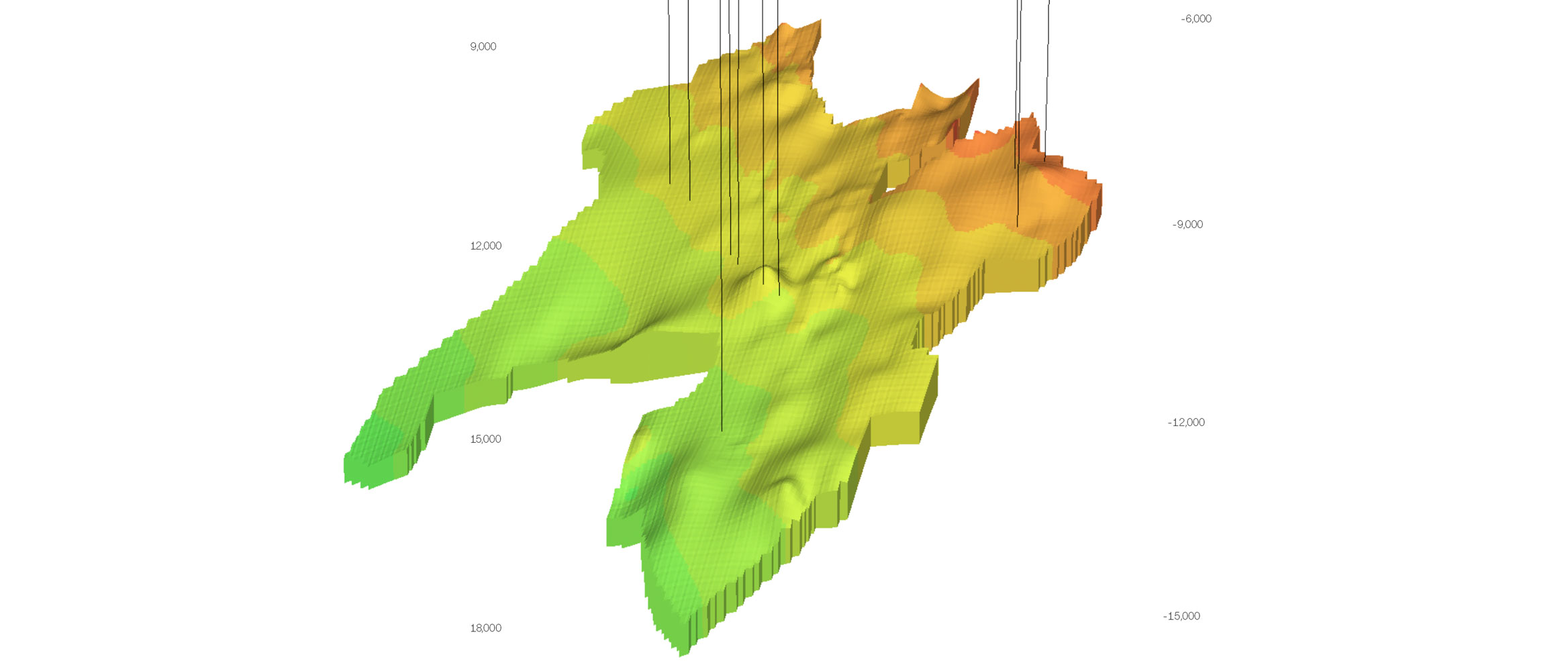 3D basin model of lithium volumes in place.