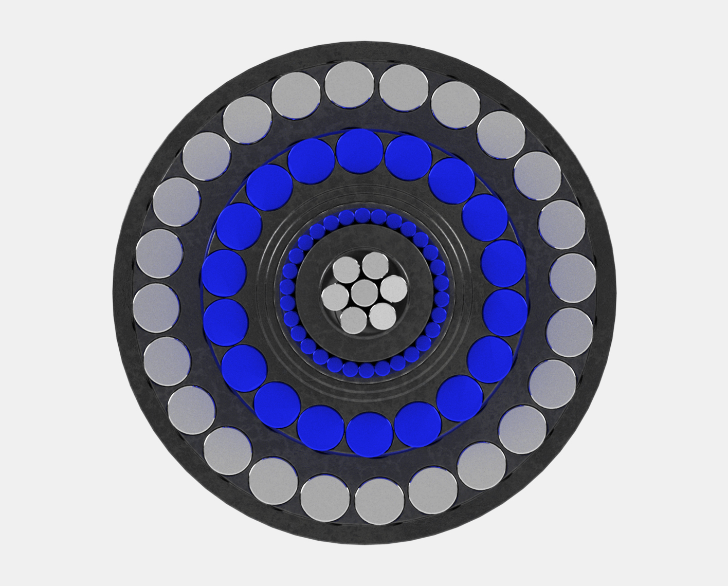 3D illustration of a StreamLINE polymer-locked wireline cable.