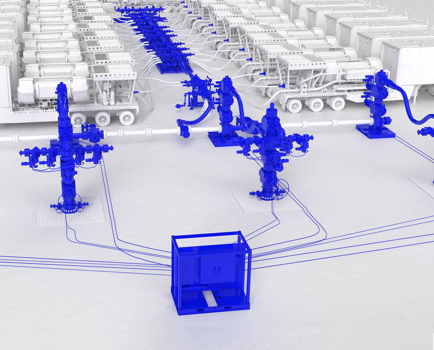 Rendering of the Cameron frac fluid delivery system
